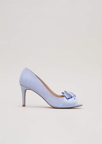 Phase Eight Satin Twist Peeptoes Heels Blue Australia | RD2709314